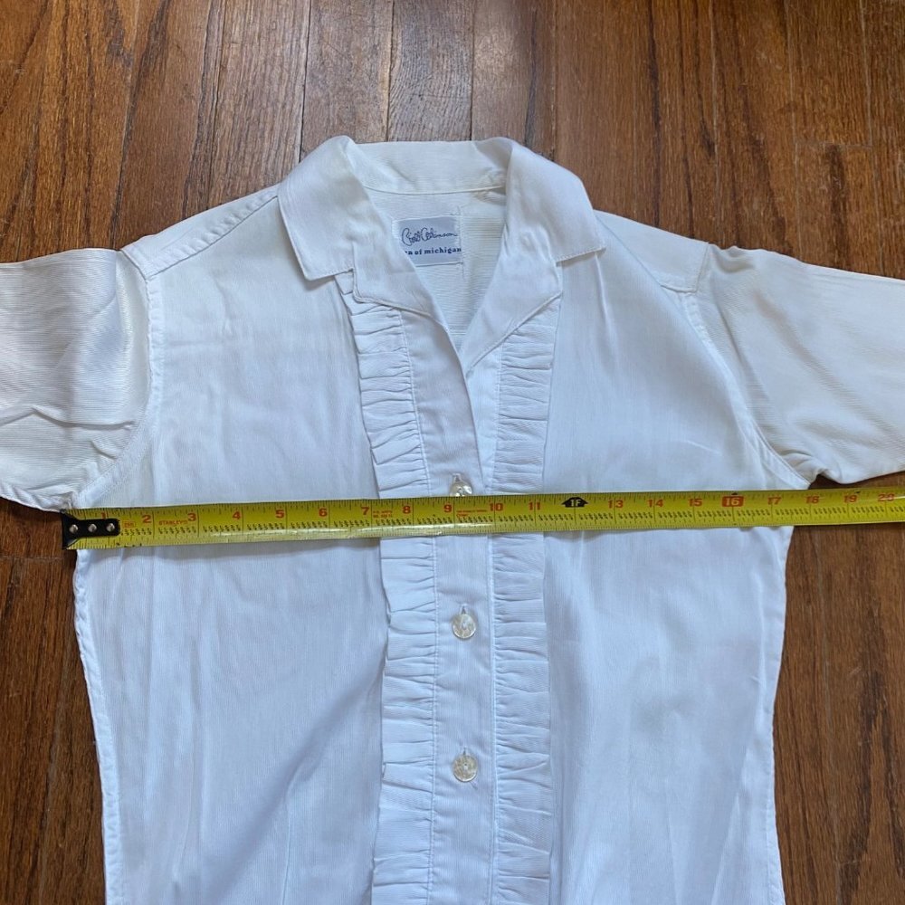 Vintage Bill Atkinson Glen of Michigan Blouse Womens Size Small Tuxedo Button Up - Picture 12 of 12